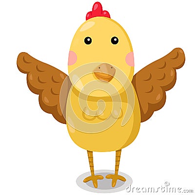 Illustrator of chicken cute vector Vector Illustration