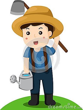 Illustrator of farmer Vector Illustration