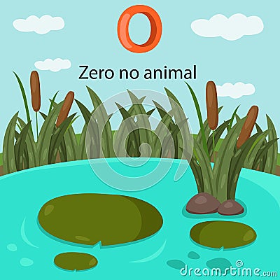 Illustrator of number zero is no animal Vector Illustration