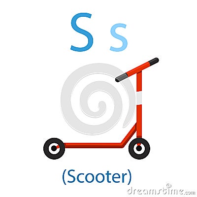Illustrator of S for Scooter Vector Illustration