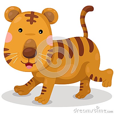 Illustrator of tiger cute vector Vector Illustration