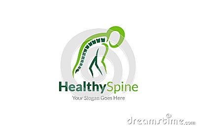 Healthy Spine Chiropractic logo Vector Illustration