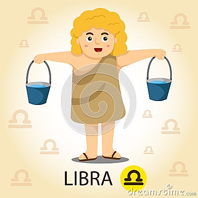 Illustrator of Zodiac with libra Vector Illustration