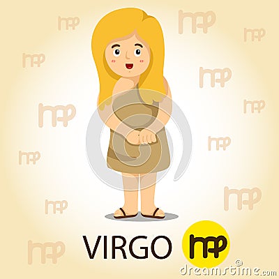 Illustrator of Zodiac with virgo Vector Illustration