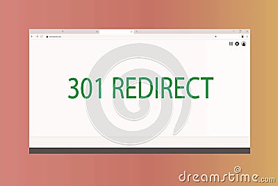 Illustrtion of 301 Redirect HTTP Status Code Stock Photo