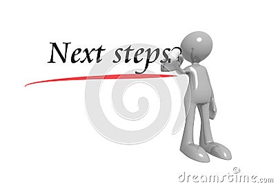 Next steps with man Stock Photo