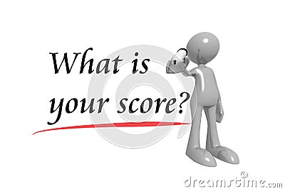 What is your score with man Stock Photo