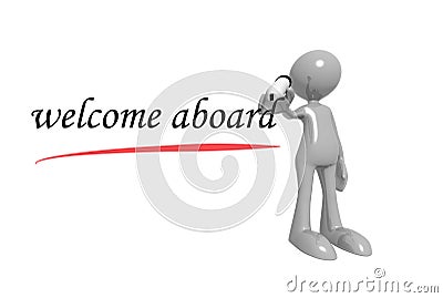 Welcome aboard word on white Stock Photo