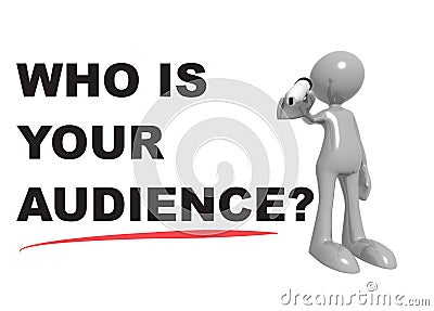 Who is your audience on white Stock Photo