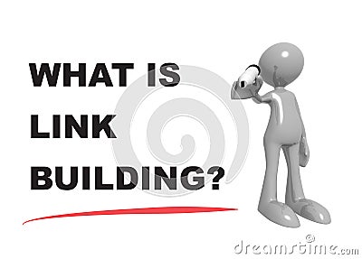 What is link building on white Stock Photo