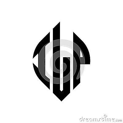 ILP circle letter logo design with circle and ellipse shape. ILP ellipse letters with typographic style. The three initials form a Vector Illustration