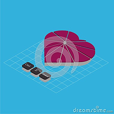 Ilustration Build a fragile heart Vector Illustration