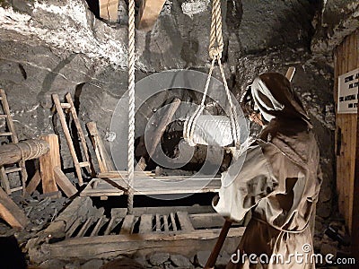 Ilustration of people working in the salt mine of wieliczka Editorial Stock Photo