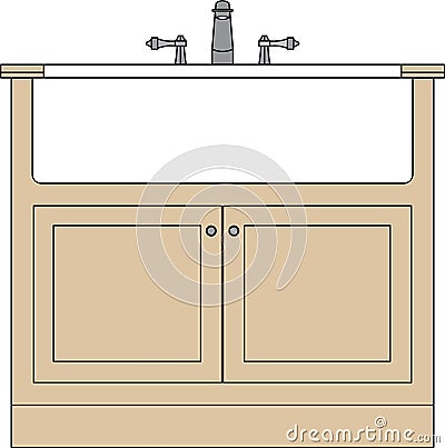 ilustration under mount sink with vanity Stock Photo