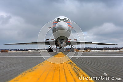 Ilyushin IL-62M RA-86570 of Ministry of Emergency Situations of Russia at Domodedovo international airport. Editorial Stock Photo