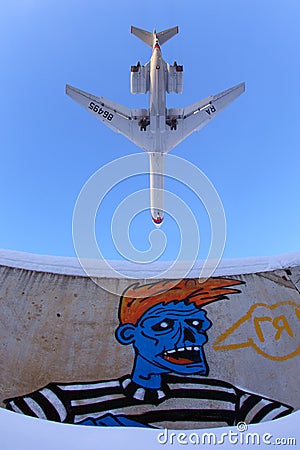 Ilyushin IL-62M RA-86495 of Russian Air Force landing at Chkalovsky. Editorial Stock Photo
