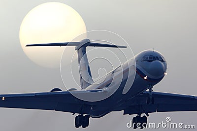 Ilyushin IL-62M RA-86495 of Russian Air Force landing at Chkalovsky. Editorial Stock Photo