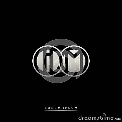 IM initial letter linked circle capital monogram logo modern template silver color version Vector Illustration