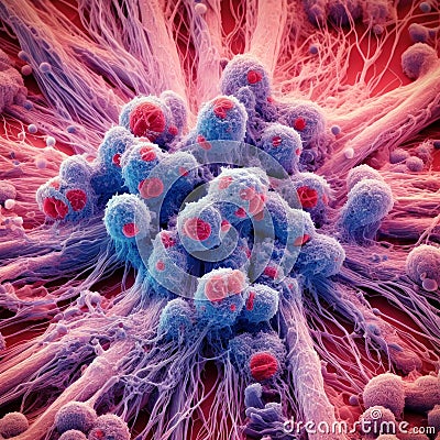 Image abstract of cells attached to tissue. Generative ai Stock Photo