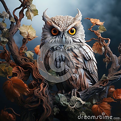 Image of abstract fantasy of owl. Bird., Wildlife Animals Stock Photo