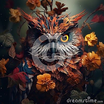 Image of abstract fantasy of owl. Bird., Wildlife Animals Stock Photo