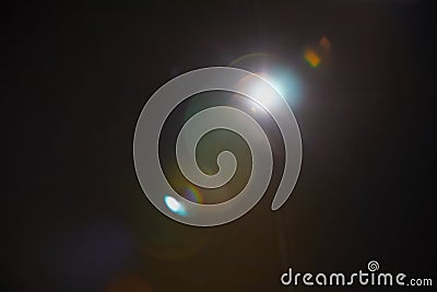 Image of abstract natural lens flare on black background Stock Photo