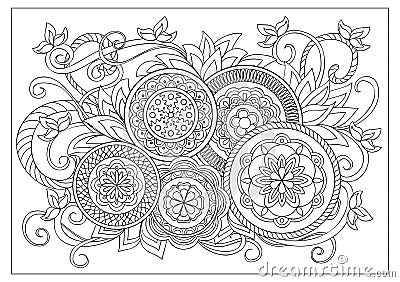 Image for adult coloring page Vector Illustration