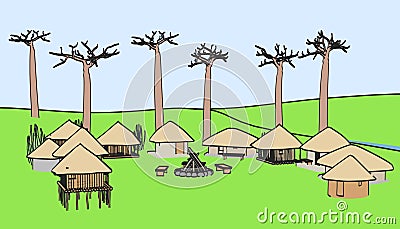 Image of african village Stock Photo