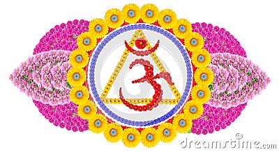 Image of ajna chakra in late hindu tradition isolated floral Stock Photo