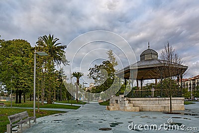 An image of an antique kiosk in Santander Editorial Stock Photo