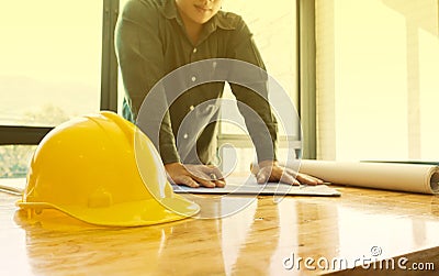 Image of the architectural project engineer Stock Photo