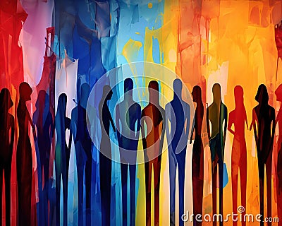 Art abstract figures are a concept of diversity and inclusion. Cartoon Illustration