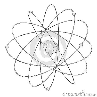 Image of atom with nucleus Stock Photo