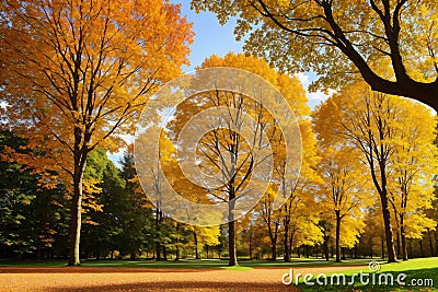 Autumn in the park with colorful trees and a spinning ferris wheel. Sigulda Latvia. made with Generative AI Stock Photo