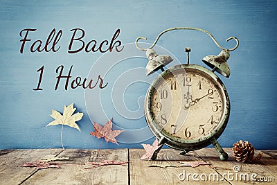 Image of autumn Time Change. Fall back concept Stock Photo