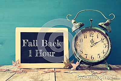 Image of autumn Time Change. Fall back concept Stock Photo