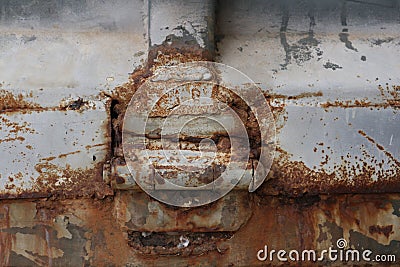 Image for background old iron with rust glut. Stock Photo