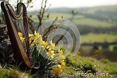 st davids day celebration in welsh countryside Stock Photo