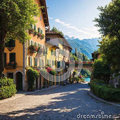 The Italian village of Bellagio is a popular European travel destination. Stock Photo