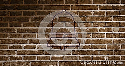Image of black bell icon on brick background Stock Photo