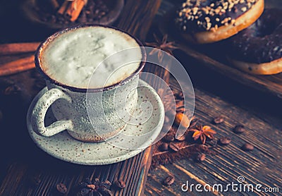 Image of black coffee with milk Stock Photo