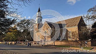 Bruton Parish Episcopal Church at Colonial Williamsburg Editorial Stock Photo