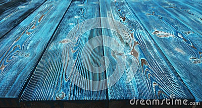 Image of bumpy vintage wooden background painted with blue paint Stock Photo