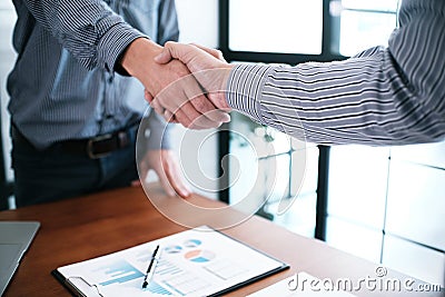 Image business mans handshake. Business partnership meeting concept Stock Photo