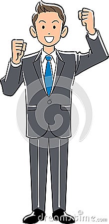 A Businessman with high motivation Vector Illustration