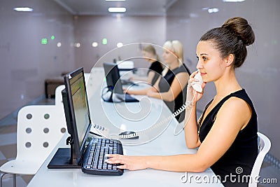 Image of a call center Stock Photo