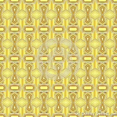 Seamless geometric pattern of gradient yellow gold stars and polygon shapes with white lines. Vector illustration, EPS10. Vector Illustration