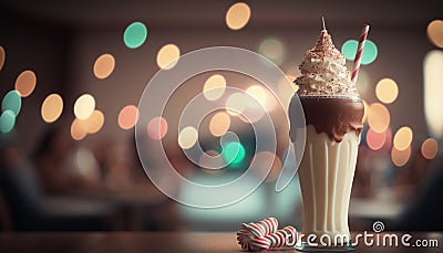 Creamy milkshake on the table Generative AI Stock Photo