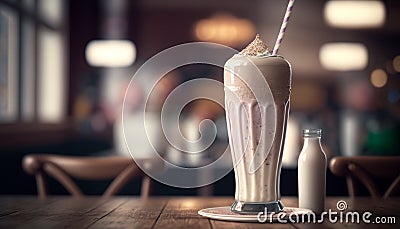 Creamy milkshake on the table Generative AI Stock Photo