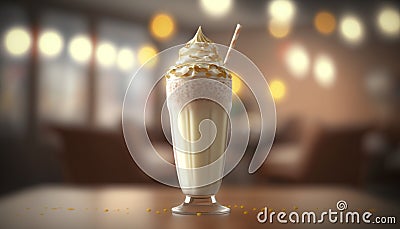 Creamy milkshake on the table Generative AI Stock Photo